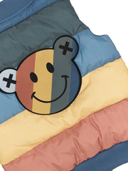 Smiley Rainbow Puffer Vest - Multi