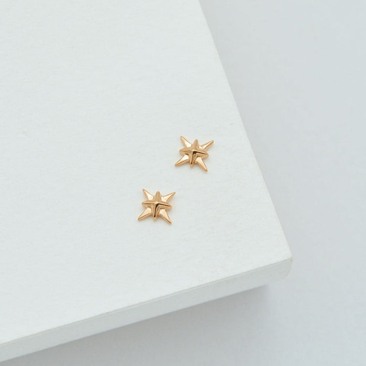 Rose Gold North Star Stud Earrings