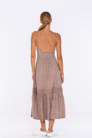 On My Way Dress - Dusty Tan/Ivory Mini Floral Was $259 Now
