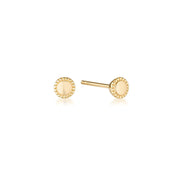 Gold Plated Mill Stud Earrings