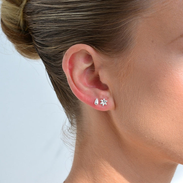 Gold Petal Stud Earrings
