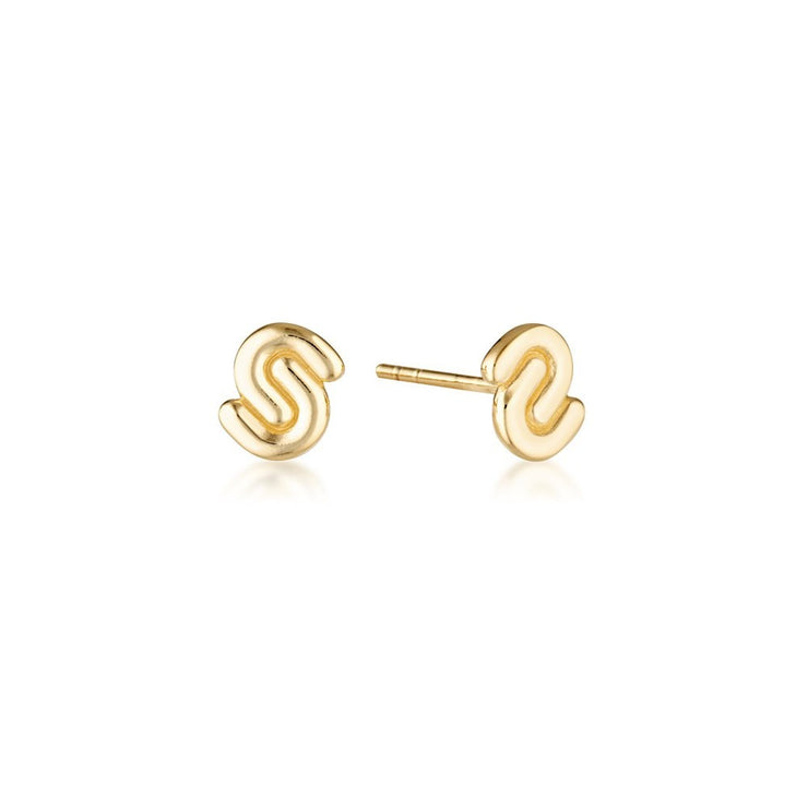 Gold Twofold Stud Earrings