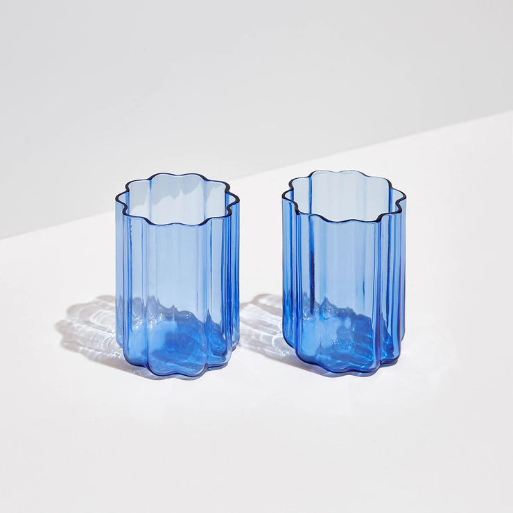 Wave Tumbler Glassware - Blue