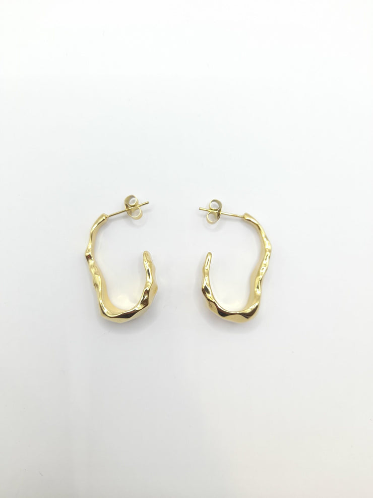 18k Wiggle Gold Plate Earrings