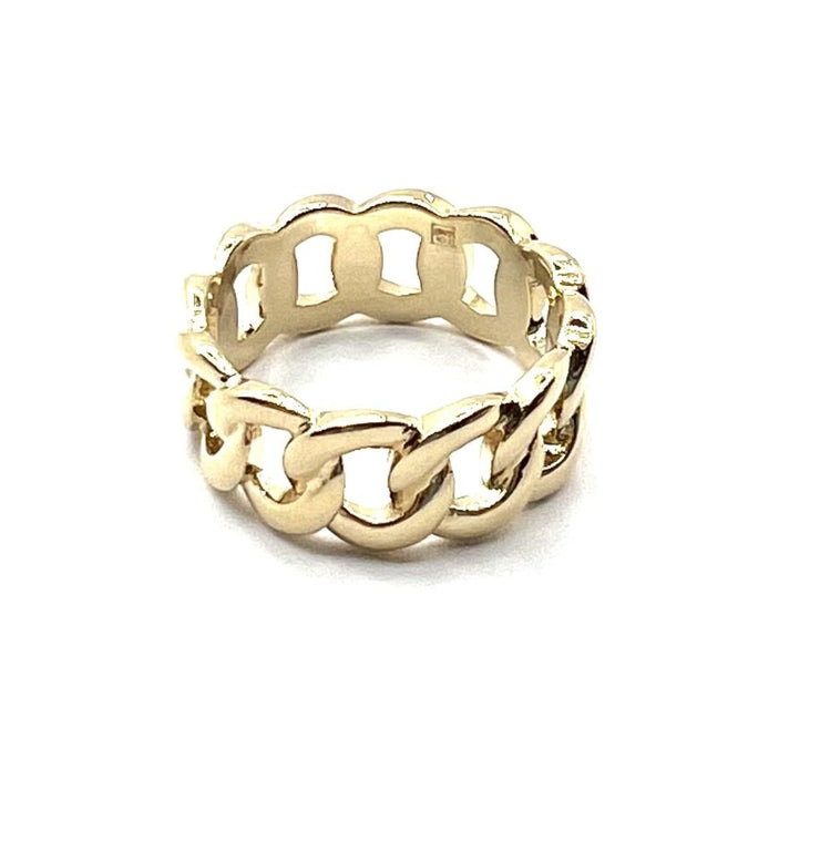 18k Gold Link Chain Ring
