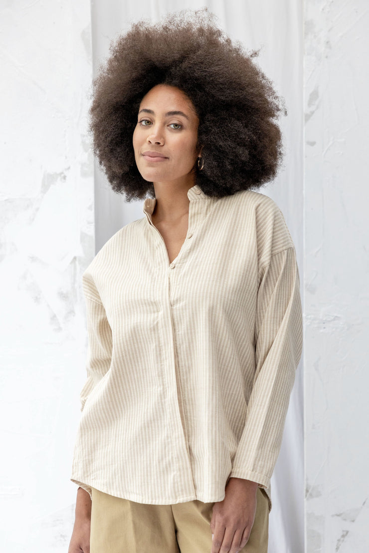 ReCreate Nikau Shirt - Cream Stripe
