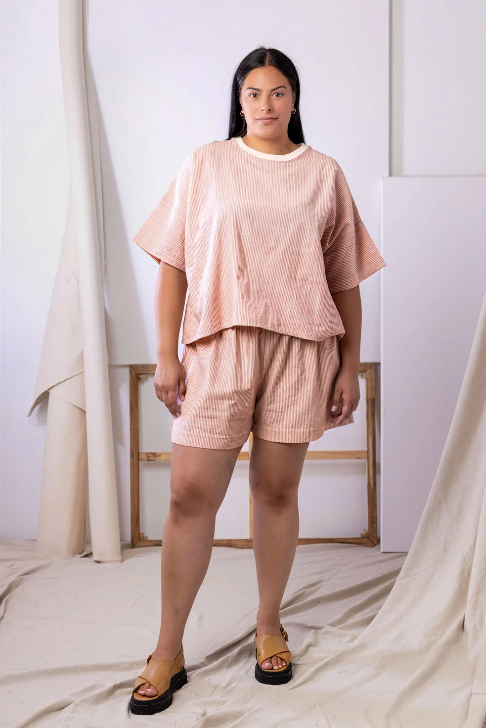ReCreate All Day Shorts - Pink Stripe