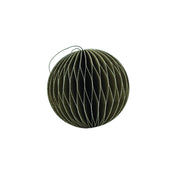 Olive Green Paper Sphere w Silver Ornament 8.5cm