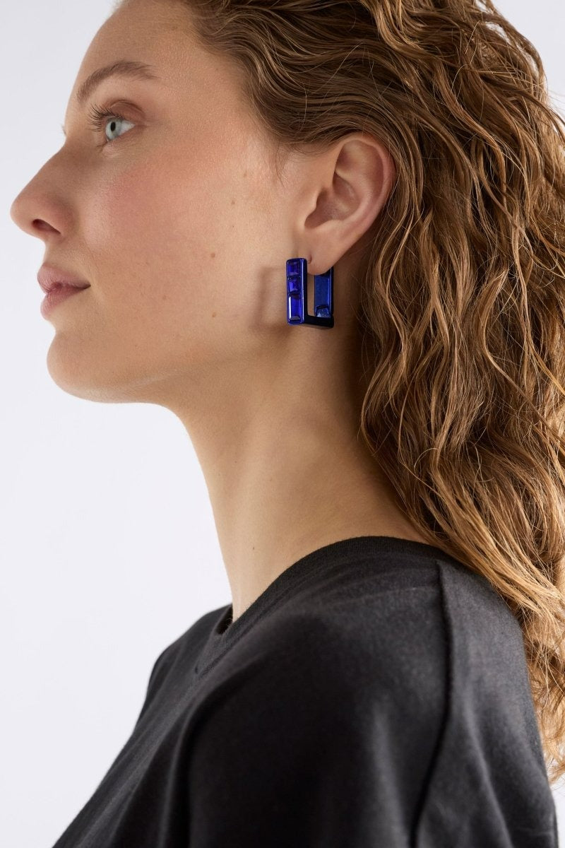 Elk Jilsa Small Hoop Earrings - Navy