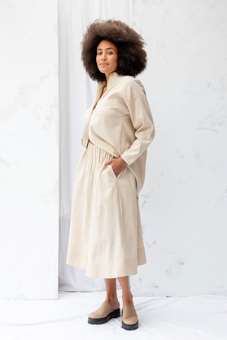 ReCreate Nikau Shirt - Cream Stripe