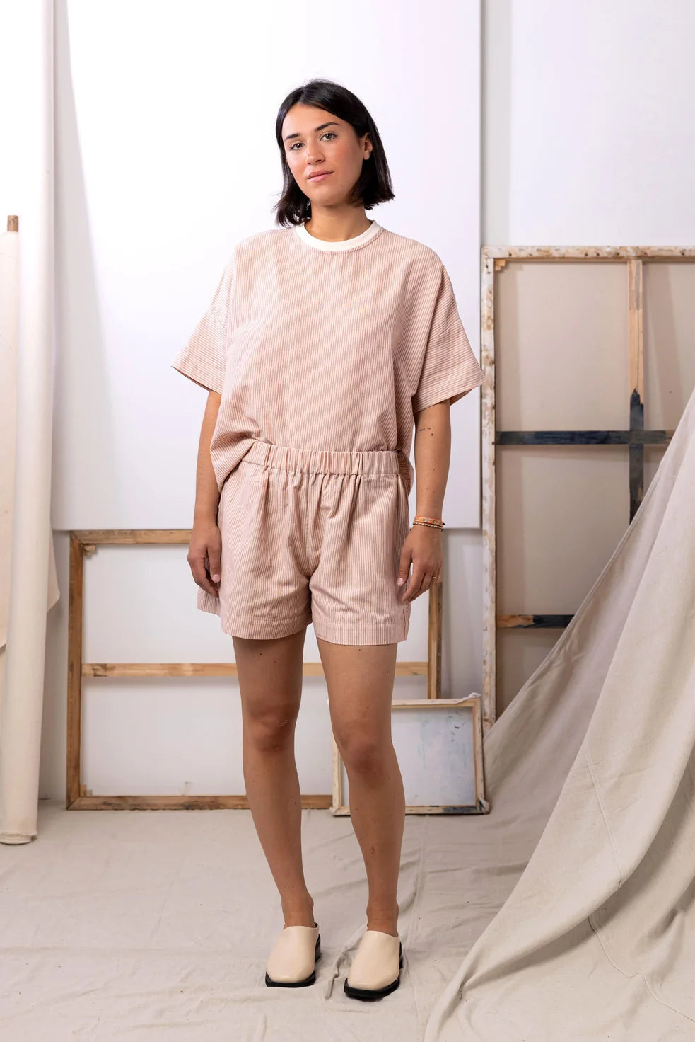 ReCreate All Day Shorts - Pink Stripe