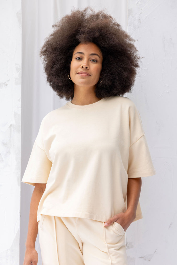 ReCreate Joy Sweatshirt Tee - Natural Was $139 Now