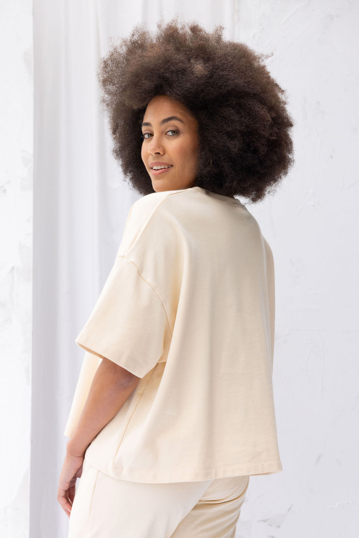 ReCreate Joy Sweatshirt Tee - Natural Was $139 Now