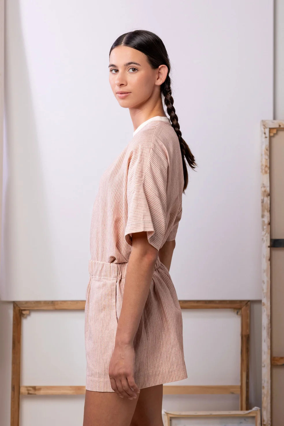 ReCreate All Day Shorts - Pink Stripe