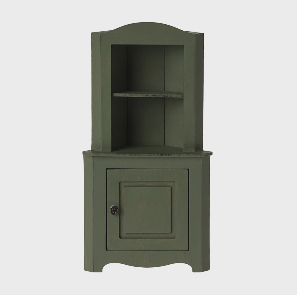 Maileg Miniature Corner Cabinet - Dark Green