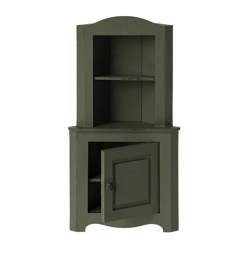 Maileg Miniature Corner Cabinet - Dark Green