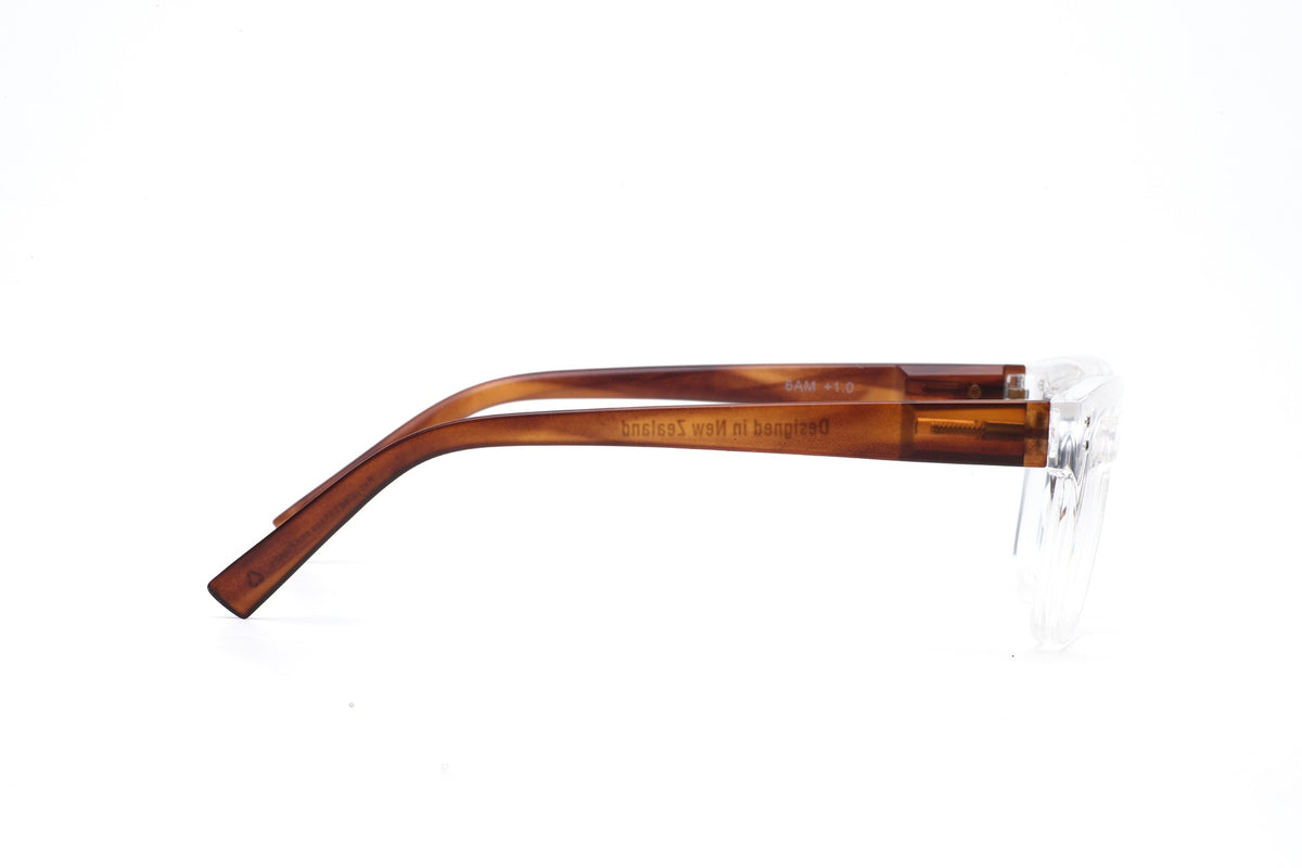 6am Reader Glasses - Crystal w Havana