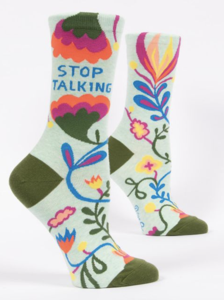 Womens Crew Socks - Stop Talking