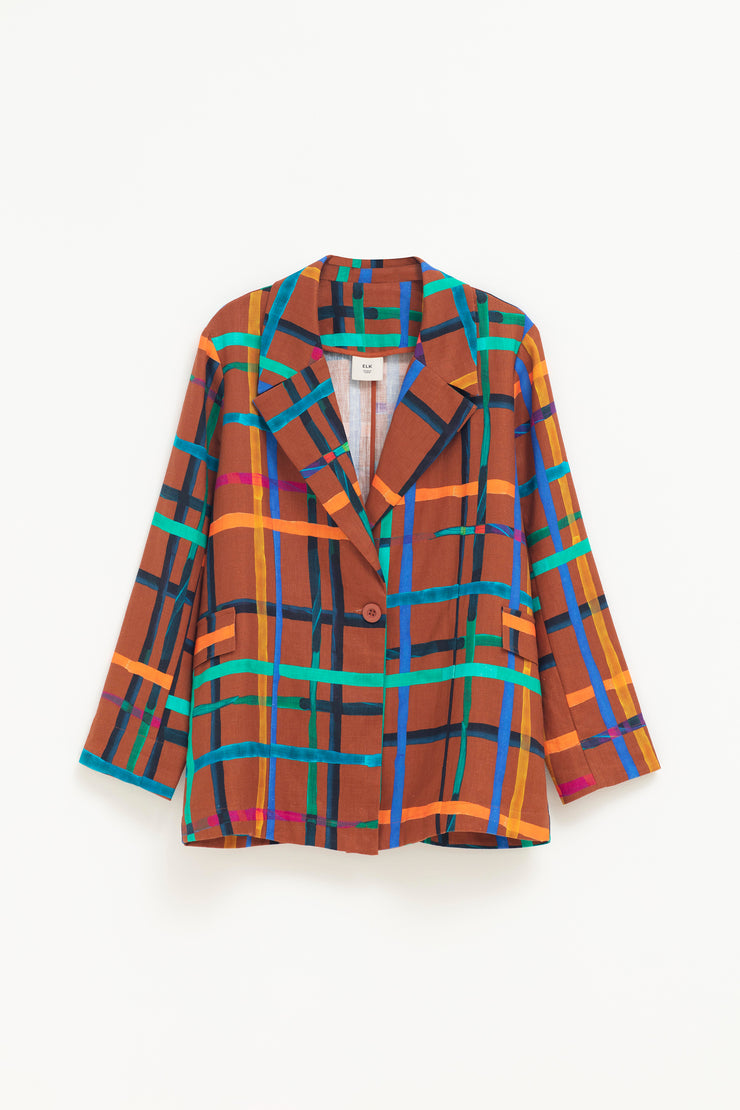 Elk Ilona Print Blazer - Brea Check Was $459 Now