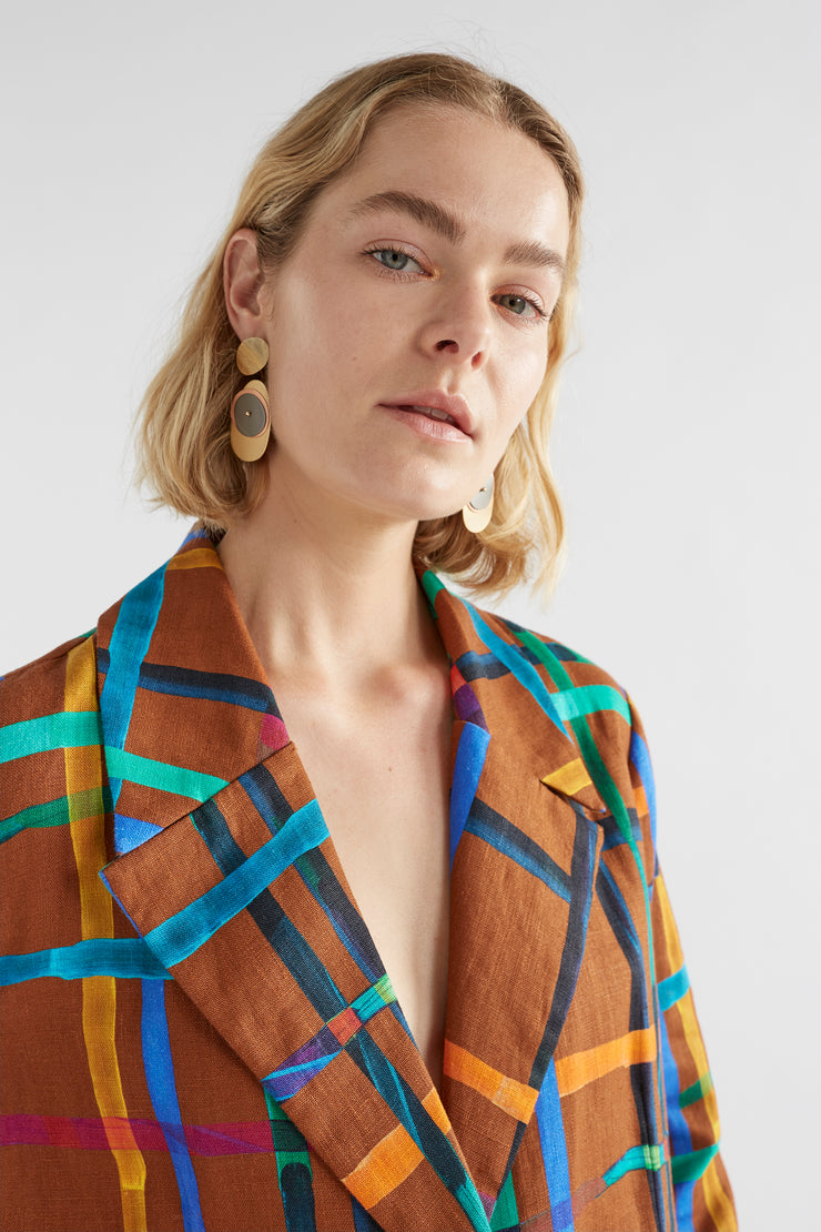 Elk Ilona Print Blazer - Brea Check Last One Was $459 Now