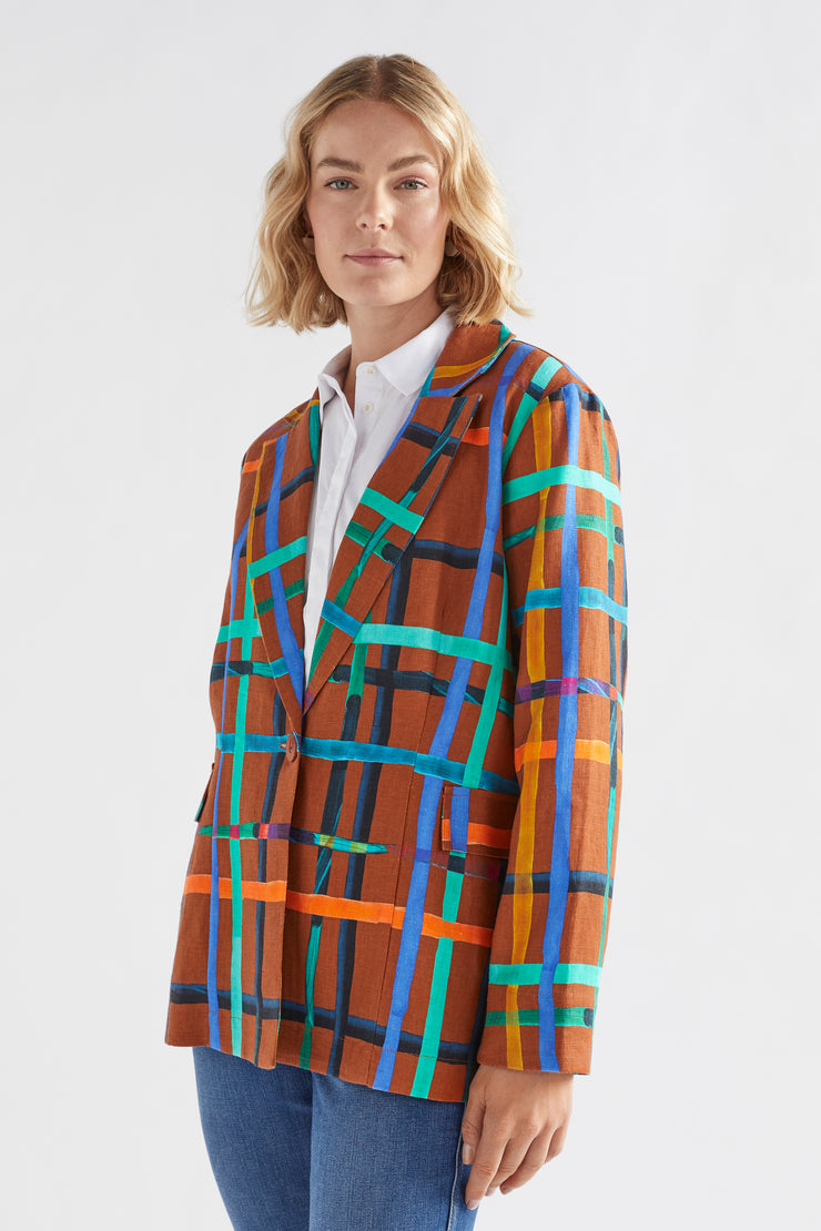 Elk Ilona Print Blazer - Brea Check Was $459 Now