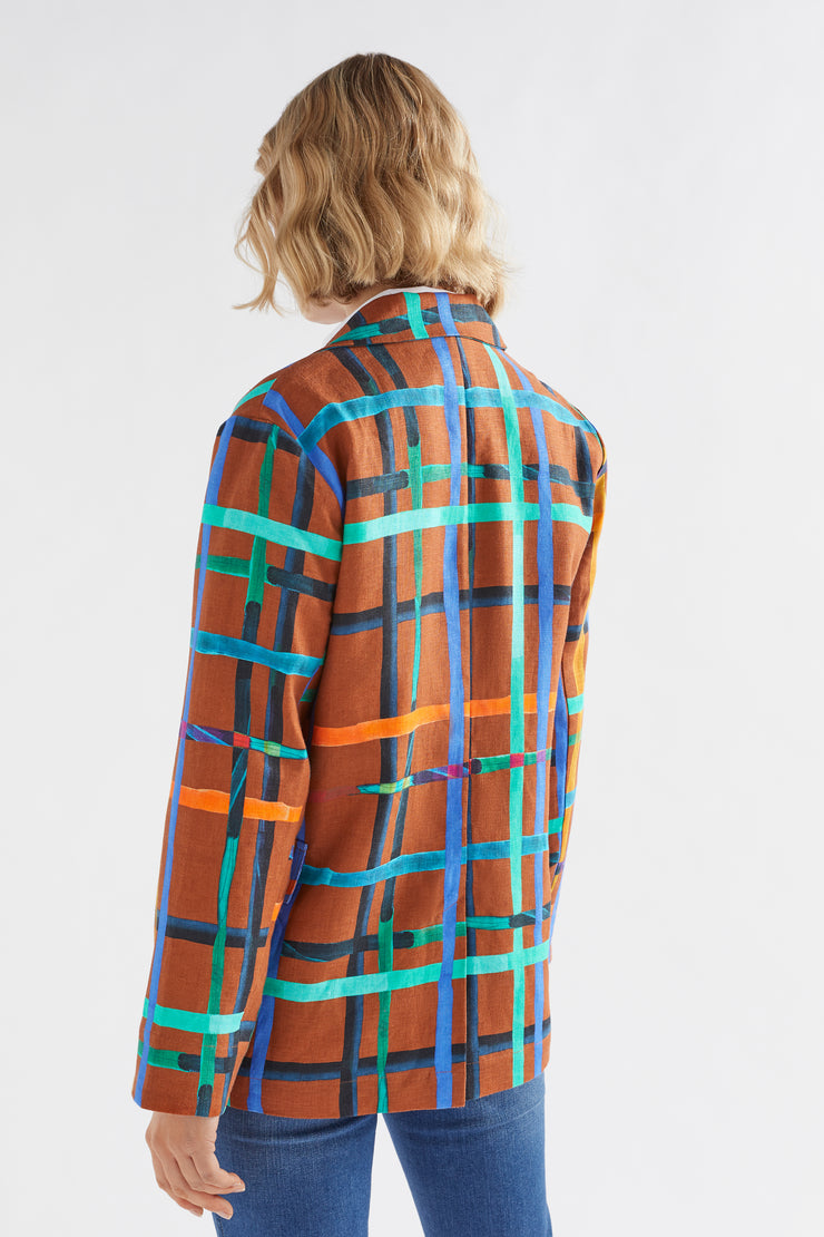 Elk Ilona Print Blazer - Brea Check Was $459 Now