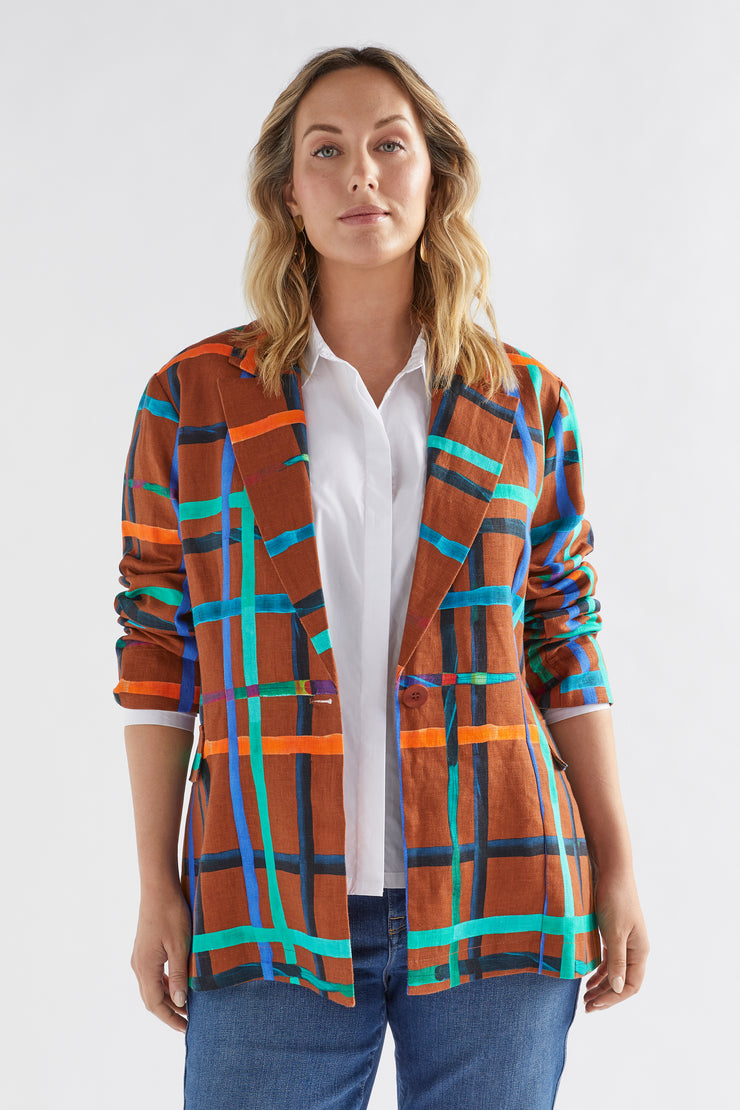Elk Ilona Print Blazer - Brea Check Last One Was $459 Now