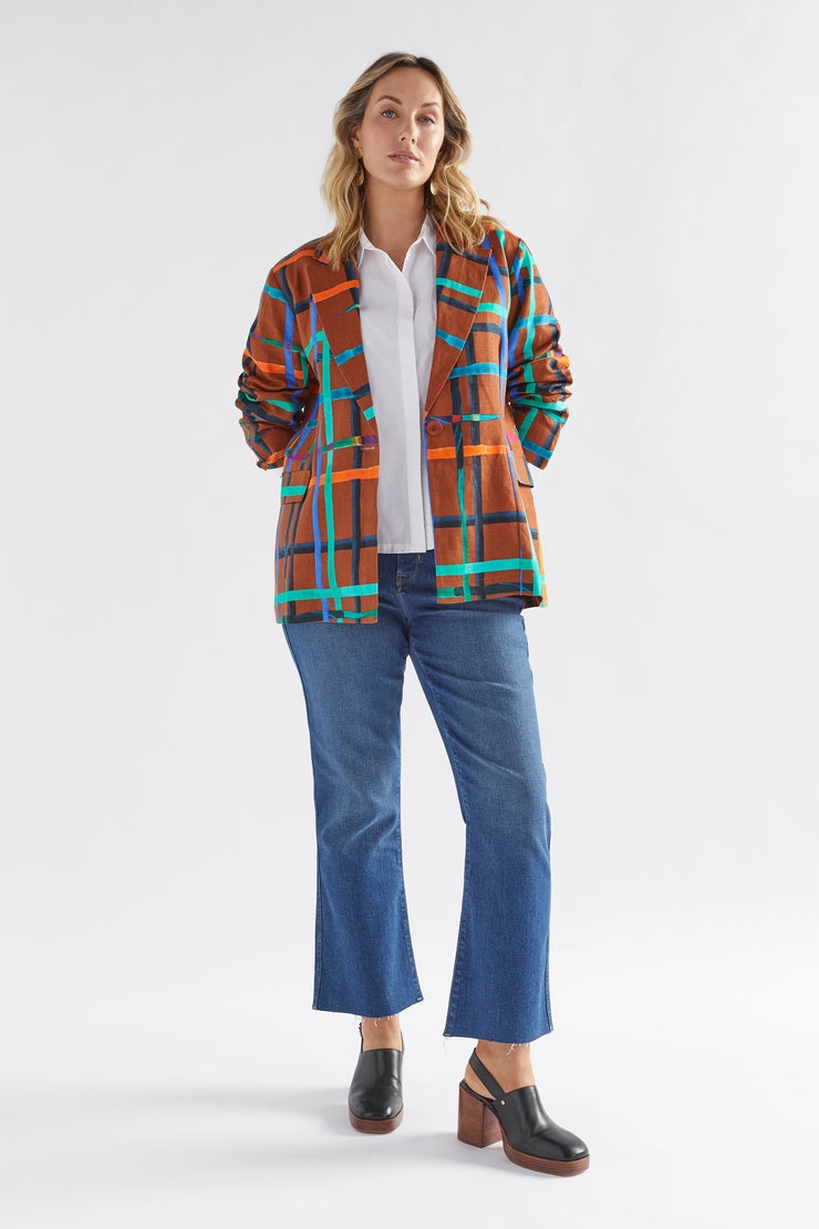 Elk Ilona Print Blazer - Brea Check Was $459 Now