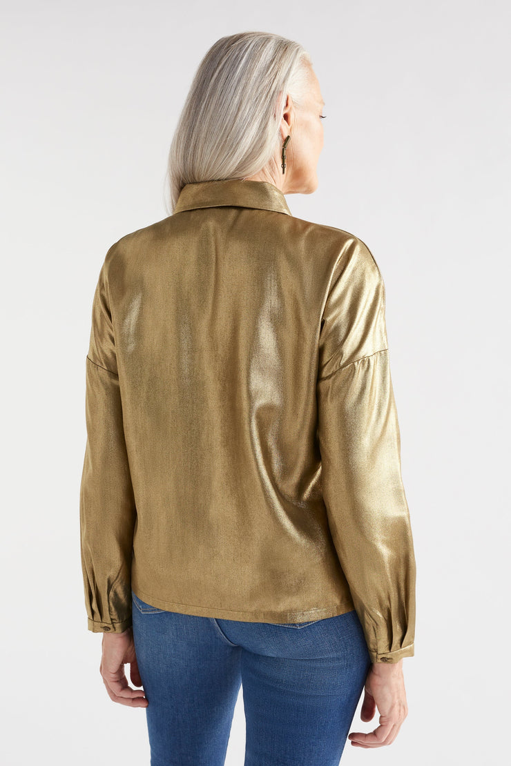 Elk Luche Shirt - Gold Metallic - Last One Was $259 Now
