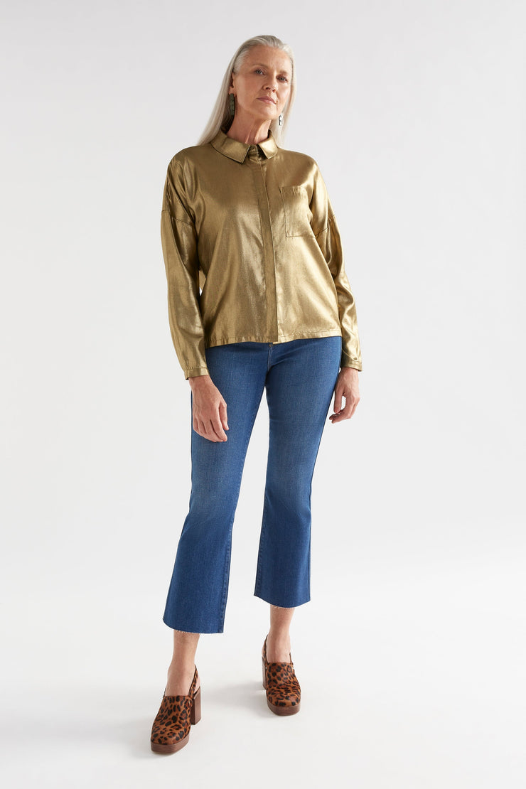 Elk Luche Shirt - Gold Metallic - Last One Was $259 Now