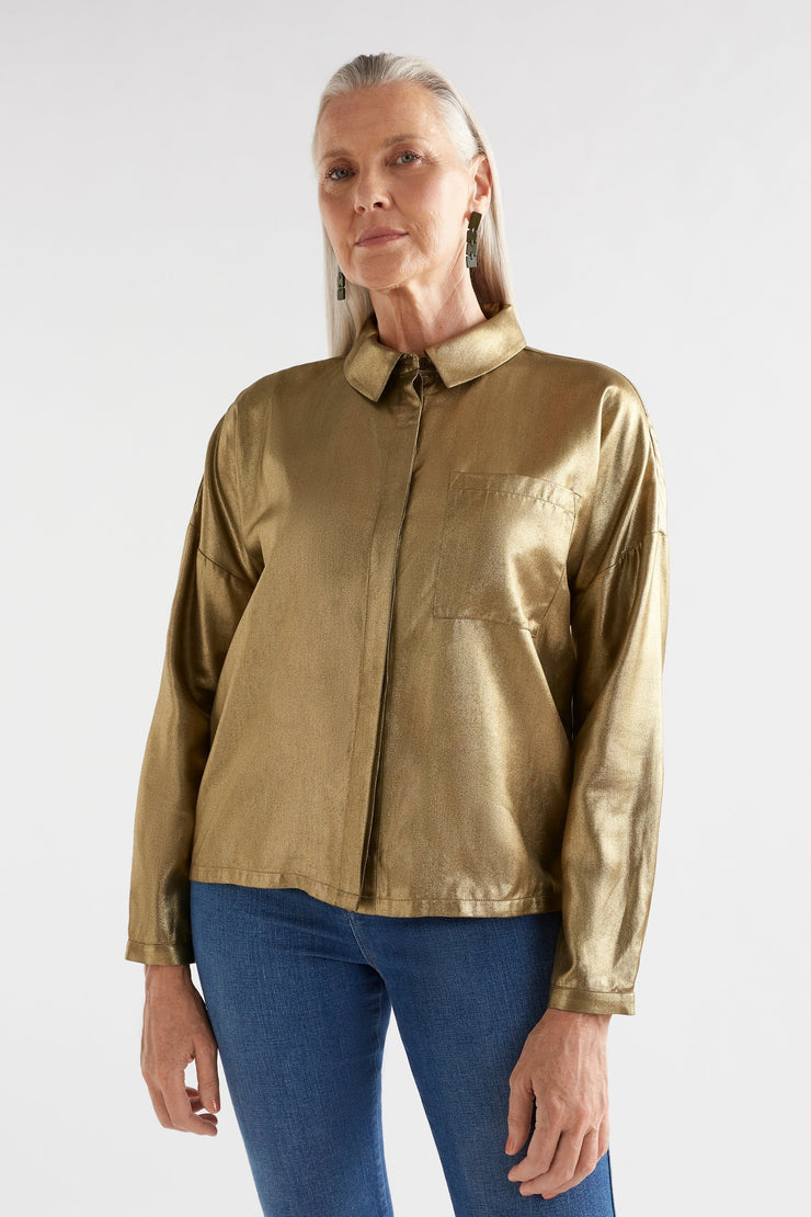 Elk Luche Shirt - Gold Metallic - Last One Was $259 Now