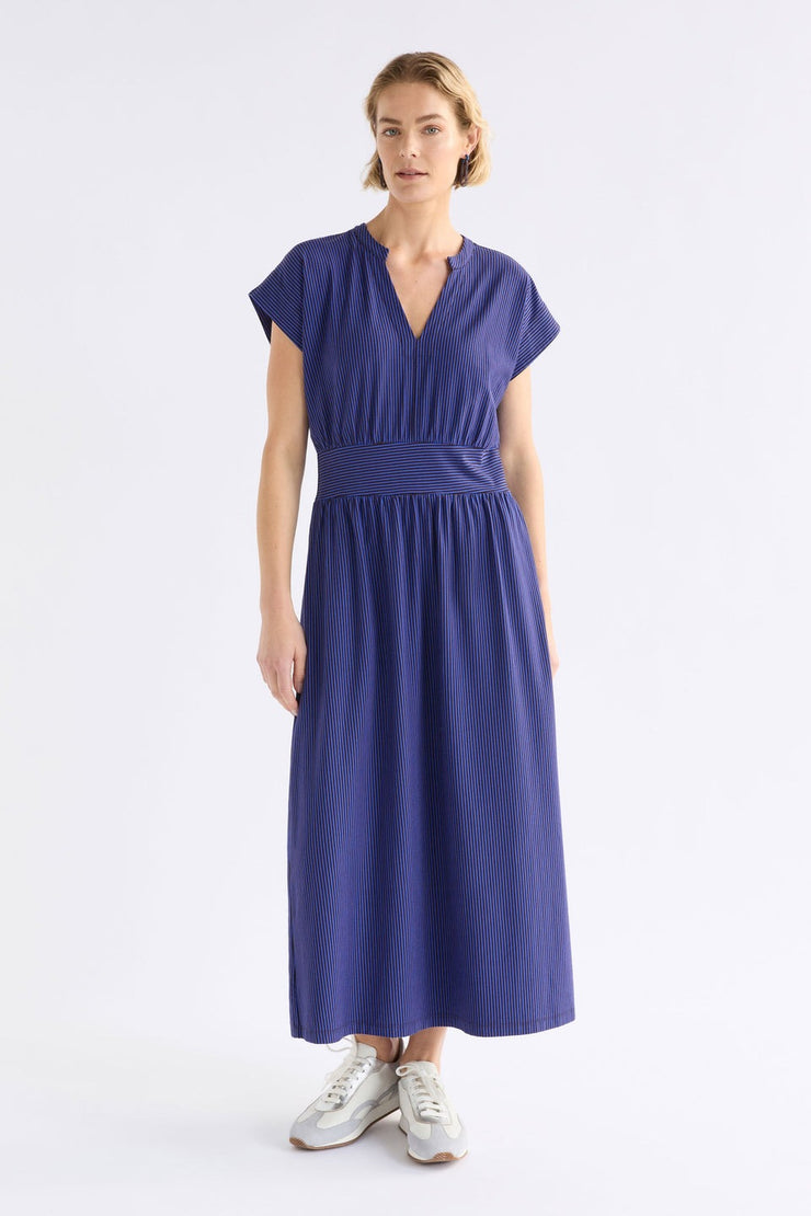 Elk Evve Dress - Chocolate/Cobalt