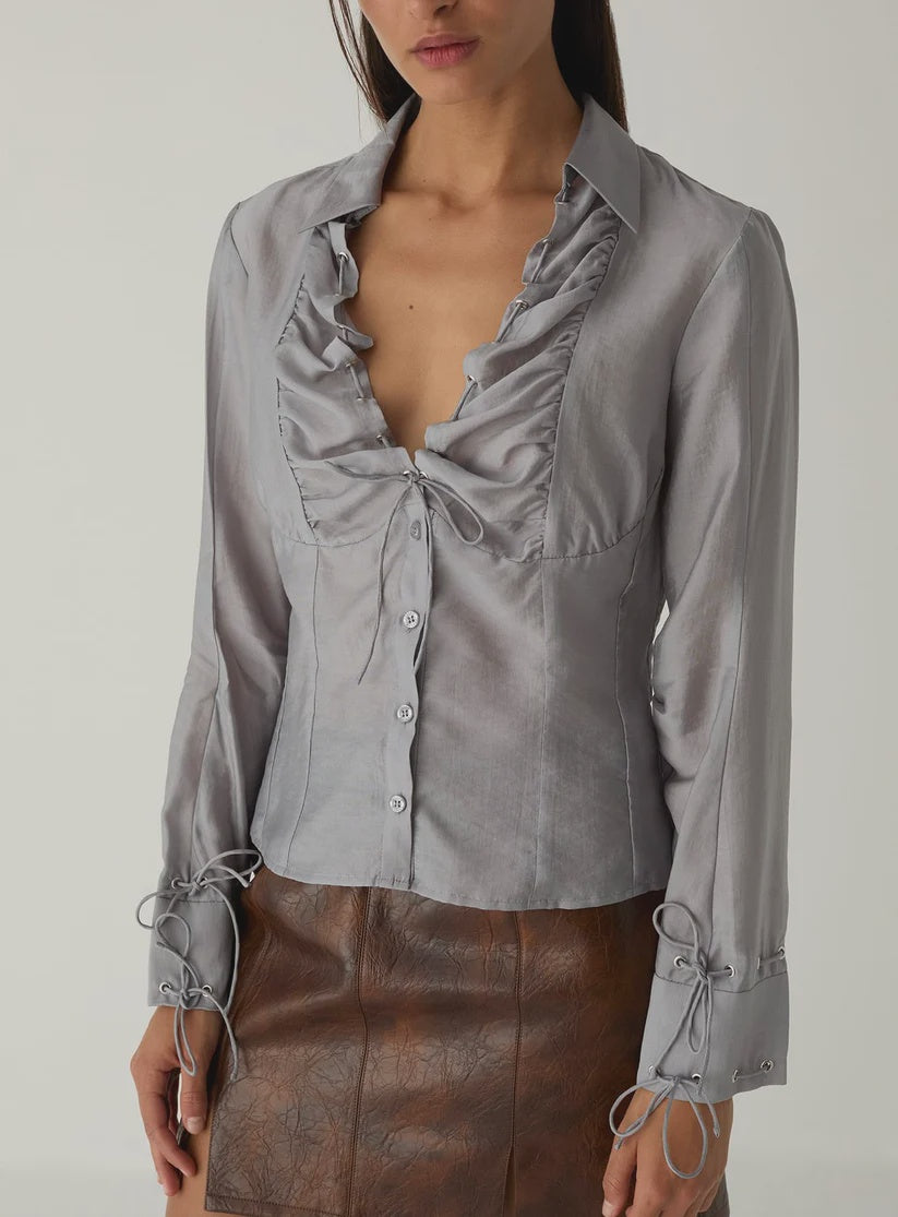 Arwen Ruched Blouse - Grey