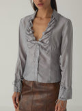 Arwen Ruched Blouse - Grey