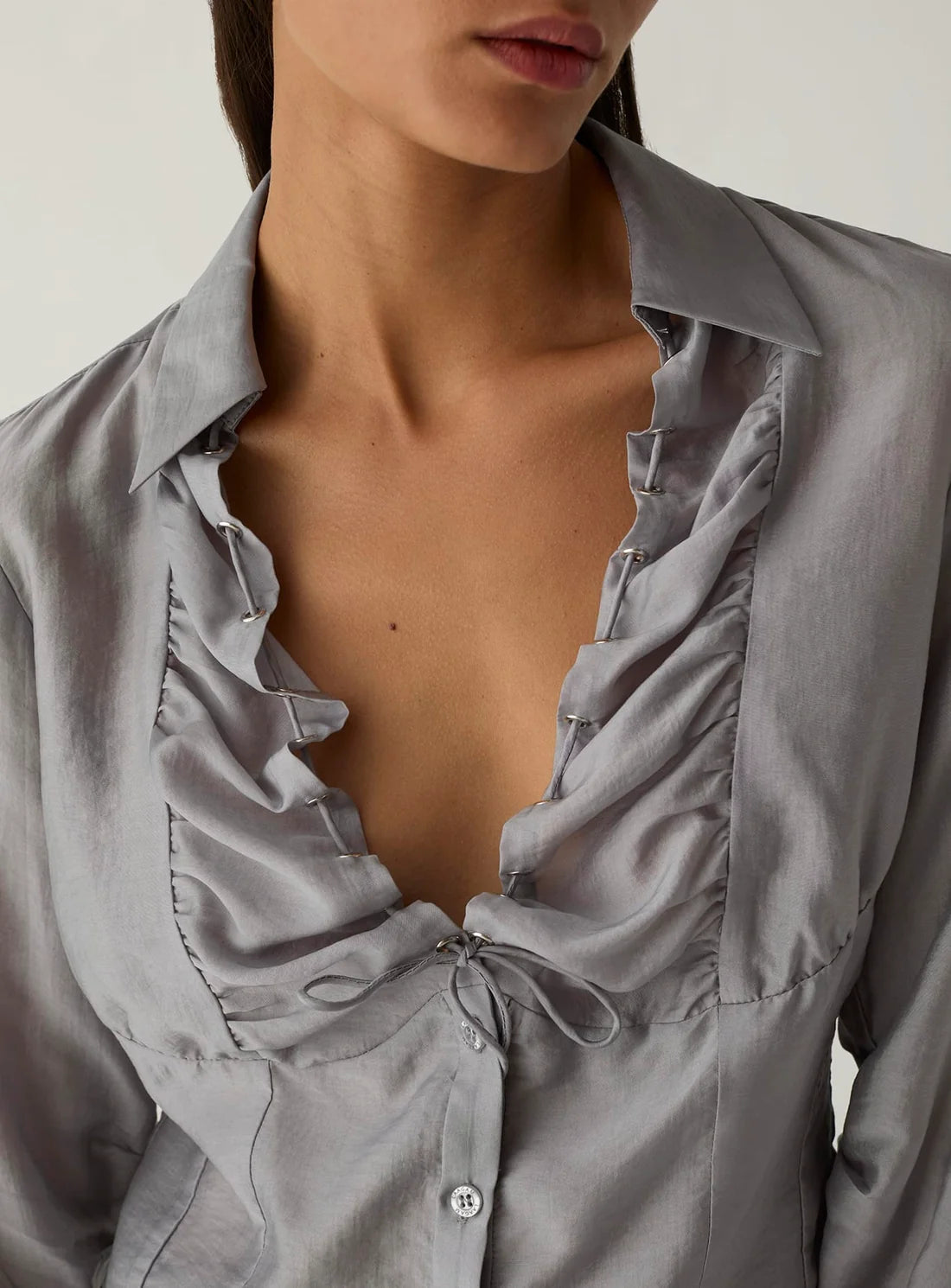 Arwen Ruched Blouse - Grey