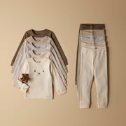 Organic Rib Long Sleeve Pyjamas - Walnut