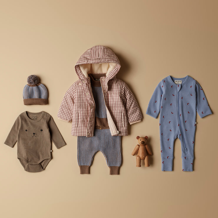 Check Puffer Jacket - Amber Check