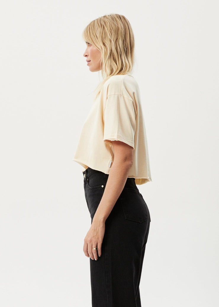 Restless Slay Cropped T Shirt - Sand Was $79 Now $49