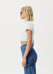 Tia Recycled Rib Cropped T - White Last One Was $70 Now