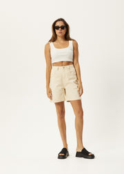 Emilie Organic Denim Workwear Short - Sand Was $125 Now