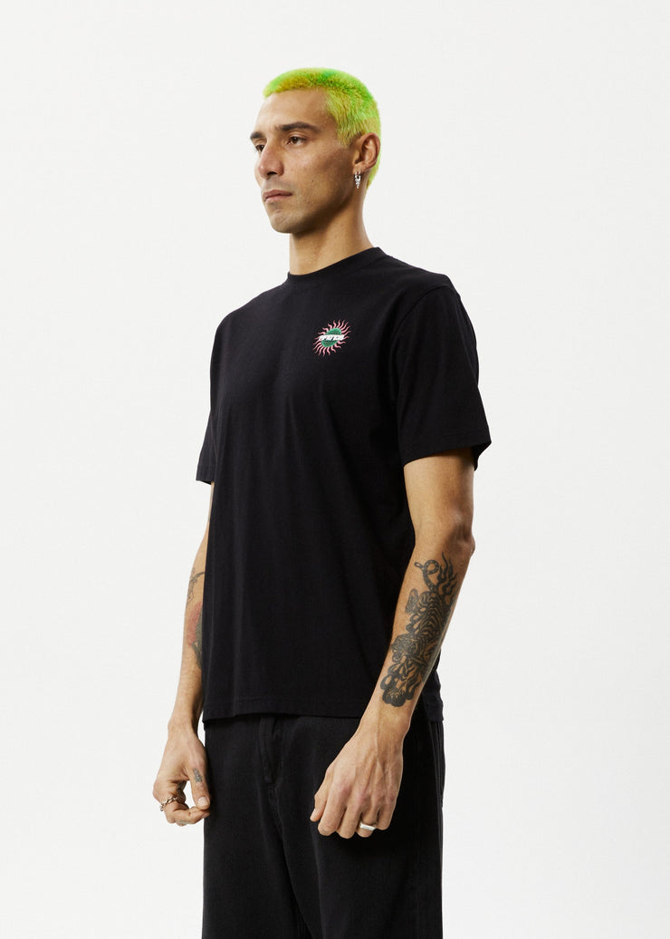 Solar Flare Recycled Retro Fit Tee - Black