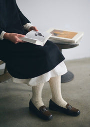 Alpacca Cable Pattern Socks - Natural
