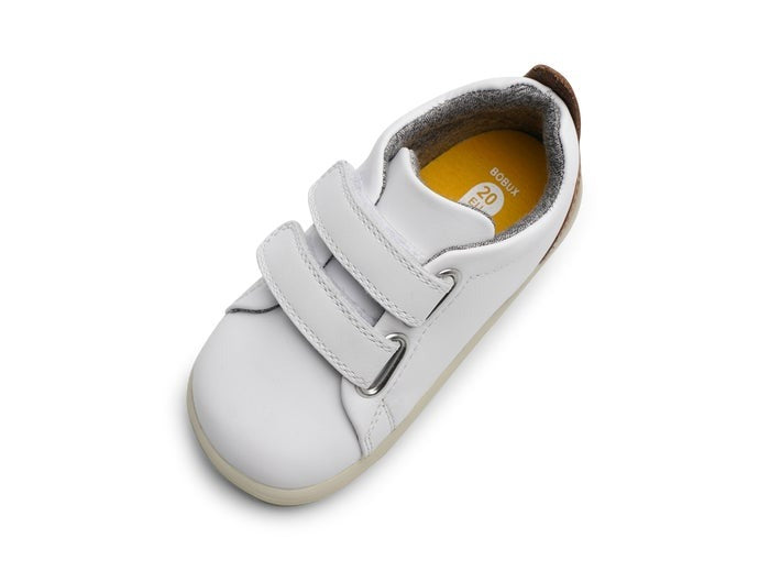 Bobux Grass Court - White + Caramel Last Sizes - Was $85  Now