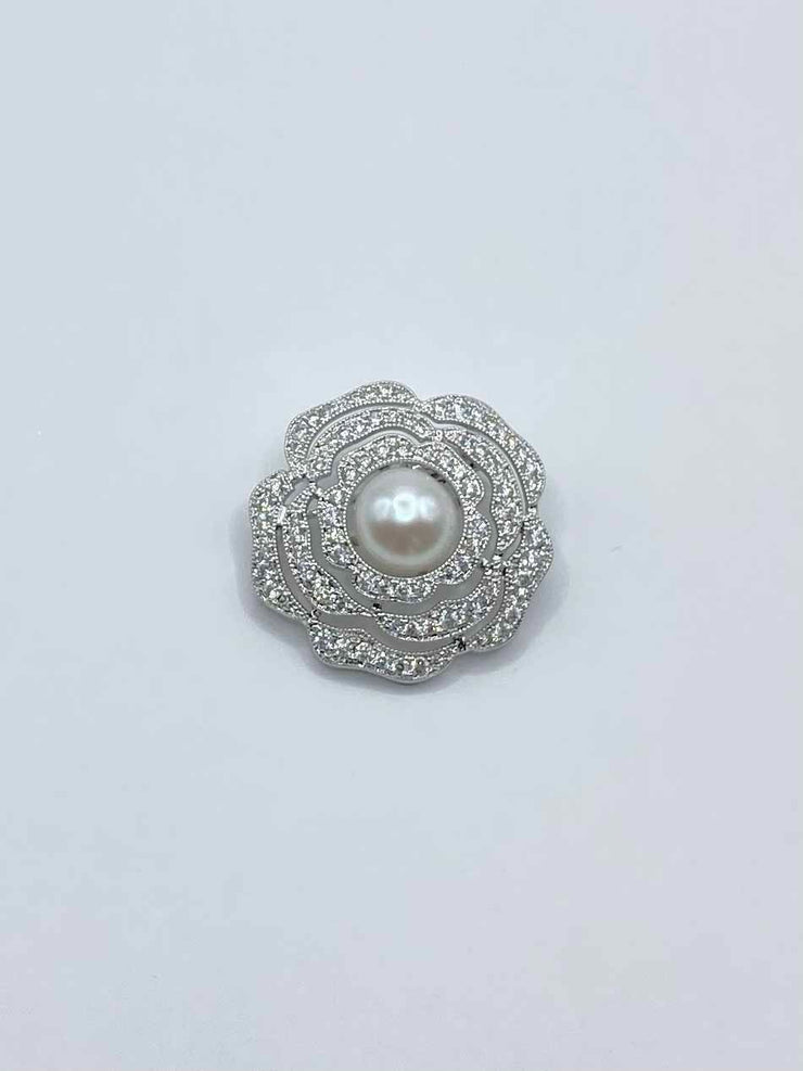 Diamante Brooch - Vintage Rose w Pearl