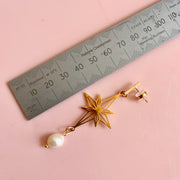 Big Star & Pearl Earrings