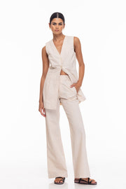 Reinard Trousers - Beige Black Stripe  Last One Was $199 Now