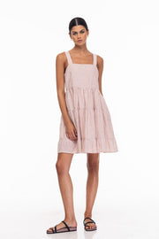 Bonny Mini Dress - Brown/Ivory Stripe Last One Was $239 Now