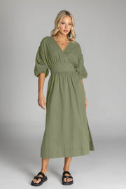 Blossom Kisses Dress - Martini Olive