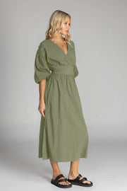 Blossom Kisses Dress - Martini Olive