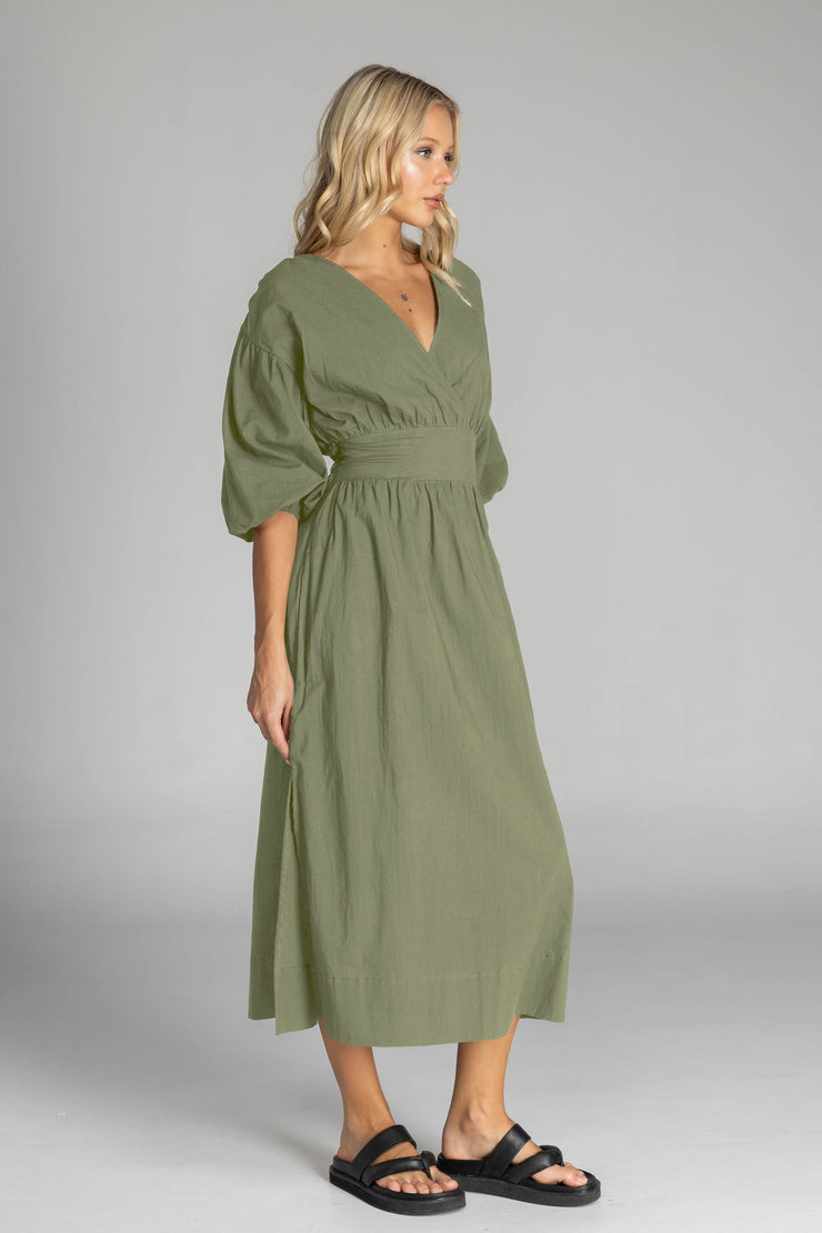 Blossom Kisses Dress - Martini Olive